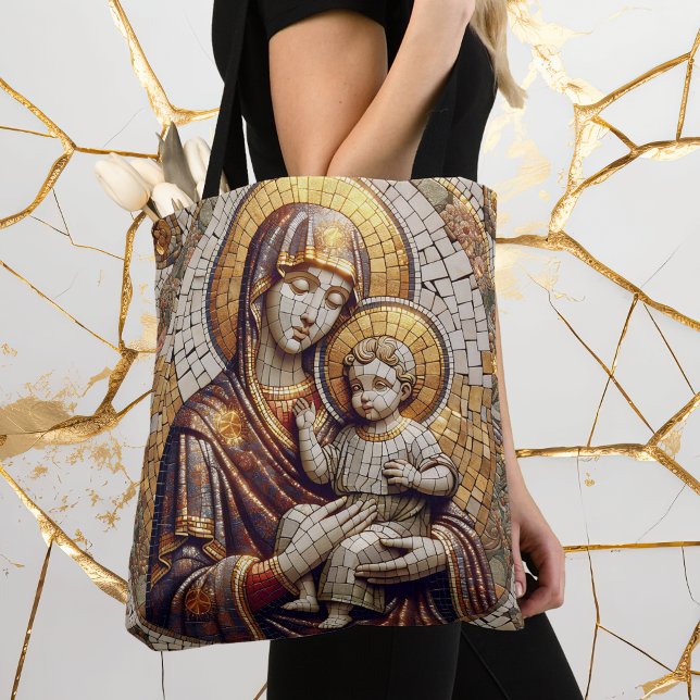 Bolso De Tela Bendita Madre María y Niño Jesús | Religoius (Subido por el creador)