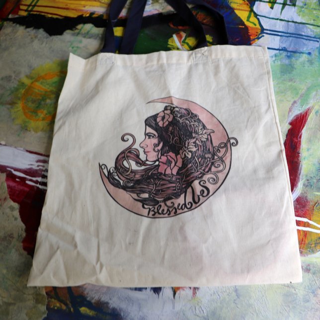 Bolso De Tela Bendita sea la diosa de la luna arte pagano (Subido por el creador)