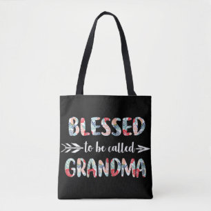 Bolso De Tela Bendita sea llamada abuela colorida por la abuela
