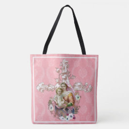 Bolso De Tela Bendita Virgen María Cruz Religiosa Jesús