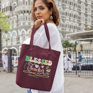 Bolso De Tela Bendito profesor de vuelta al diseño escolar
