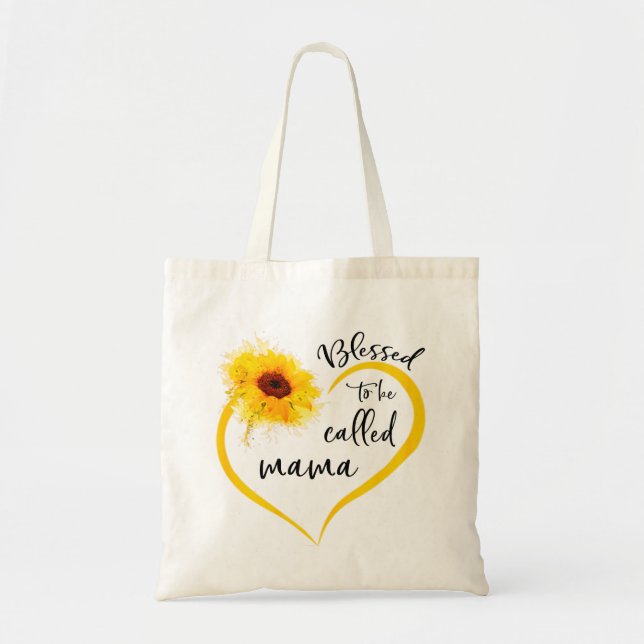 Bolso De Tela Bendito ser llamado mamá Regalos de girasol (Frente)