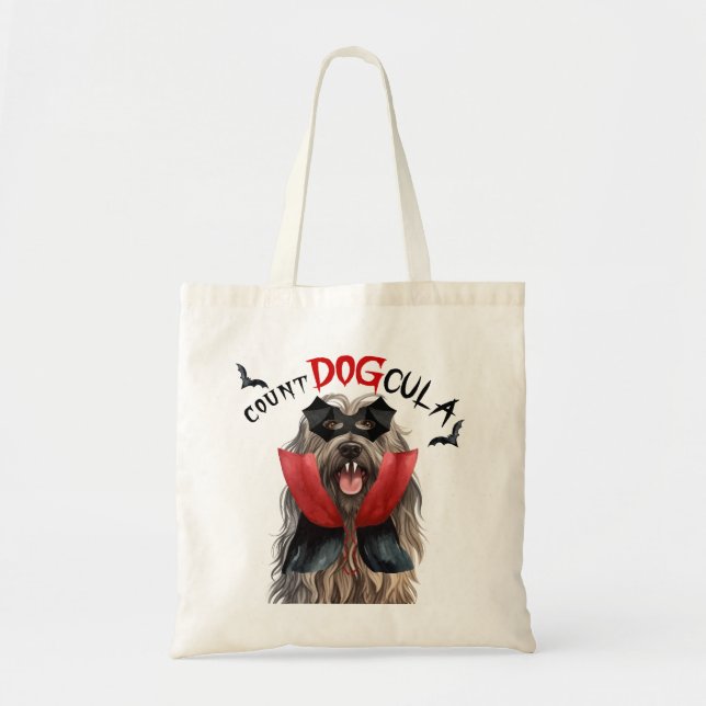 Bolso De Tela Bergamasco Trick o Trete de Perro con Vampiro (Frente)