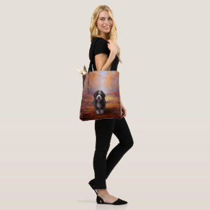 Bolso De Tela Bernedoodle en otoño se inspira la caída de las ho