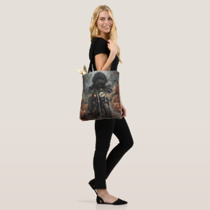 Bolso De Tela Bernedoodle montando motocicleta Halloween aterrad