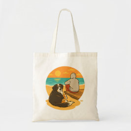 Bolso De Tela Bernese Mountain Dog Sunset Beach Companion