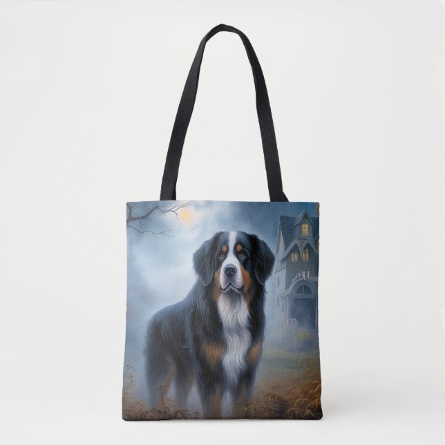 Bolso De Tela Bernese Mountain Halloween Scary (Anverso)