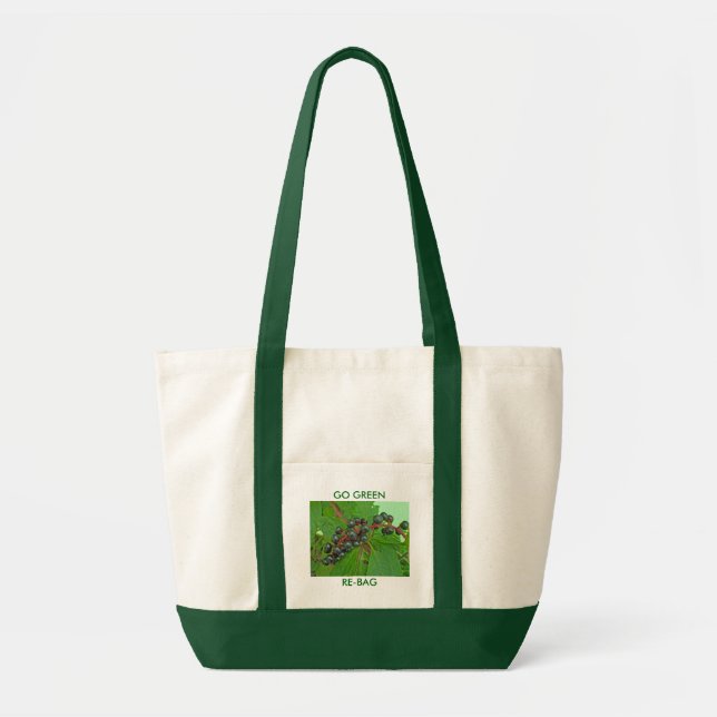 Bolso De Tela Berries de marihuana, vete VERDE, Tote de RE-BAG (Frente)