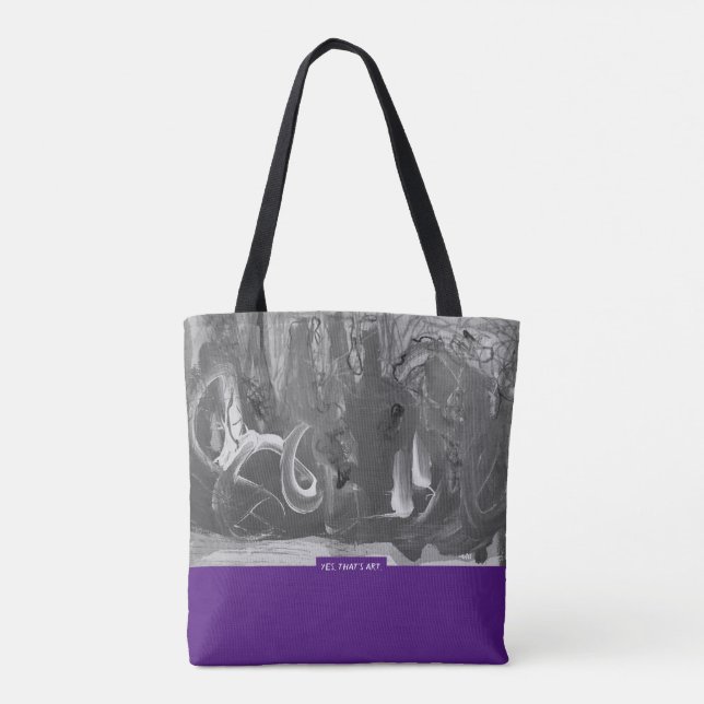 Bolso De Tela Berry&Grey, Abstract Art (Reverso)