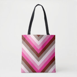 Bolso De Tela Berry Mocha Chevron