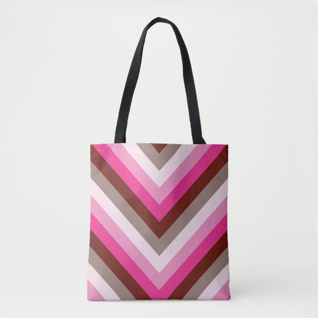 Bolso De Tela Berry Mocha Chevron (Anverso)