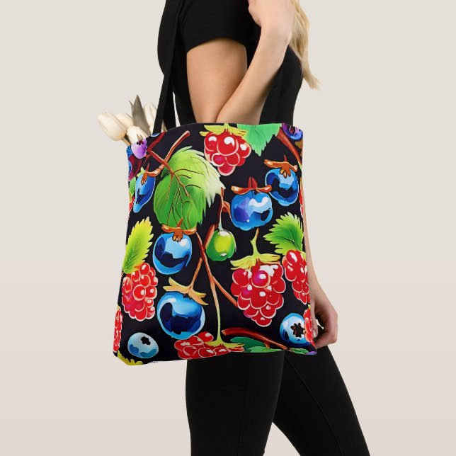 Bolso De Tela Berryful Delight Art (Detalle)