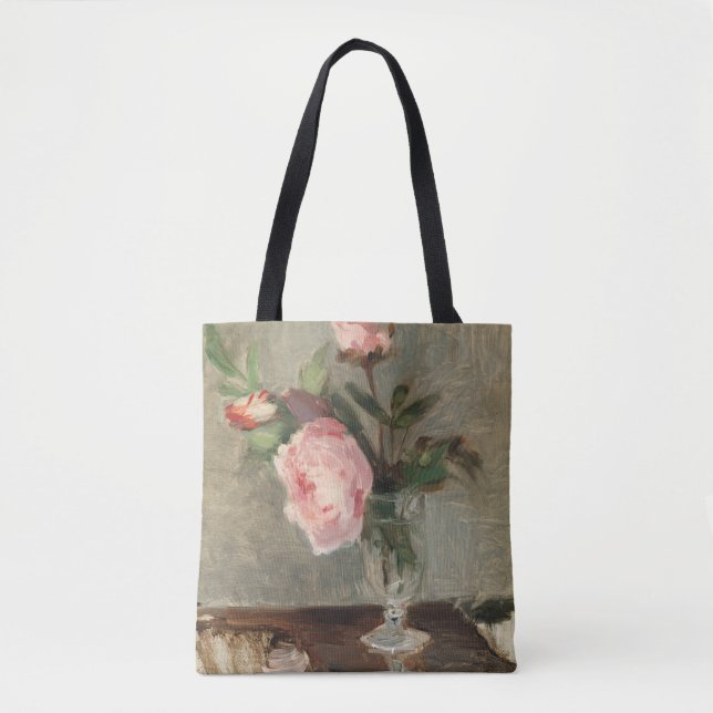 Bolso De Tela Berthe Morisot, Aesthetic peonies painting  (Anverso)