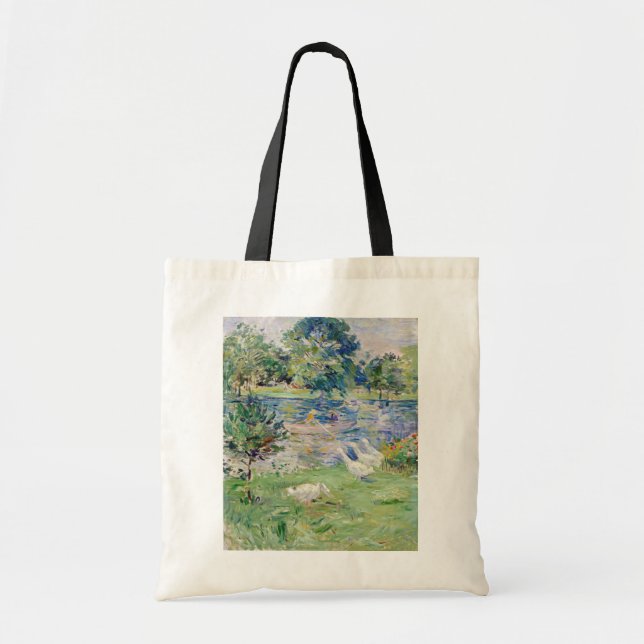 Bolso De Tela Berthe Morisot - Chica en un bote con Geese (Frente)