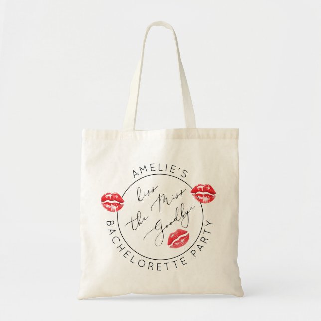 Bolso De Tela Besa la fiesta de Miss Adiós Bachelorette (Frente)