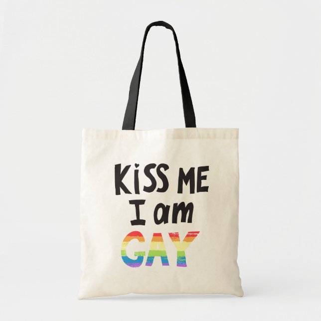 Bolso De Tela Bésame, soy gay (Frente)