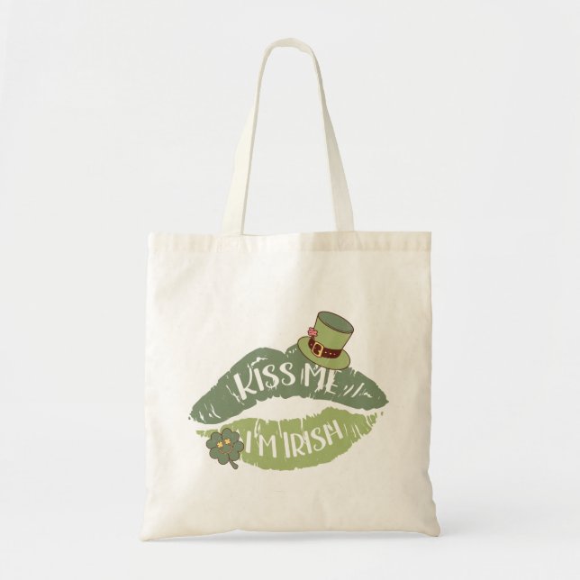 Bolso De Tela Bésame soy irlandés (Frente)