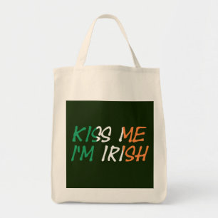 Bolso De Tela Bésame, soy la bandera irlandesa sobre la bandera