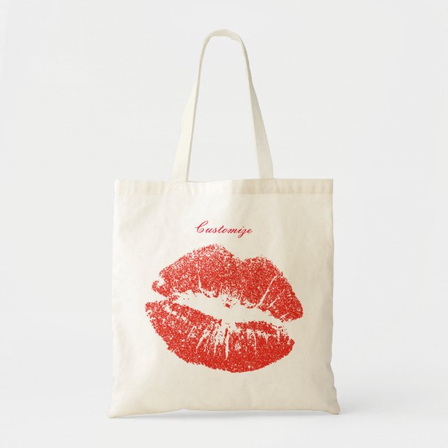 Bolso De Tela Besando los labios rojos Thunder_Cove (Frente)