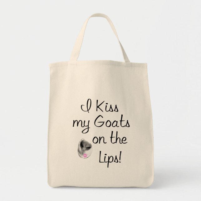 Bolso De Tela Besar a mis cabras Divertidas palabras de cabra (Frente)