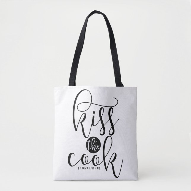 Bolso De Tela Besar El Cook Moderno Script Personalizado (Anverso)