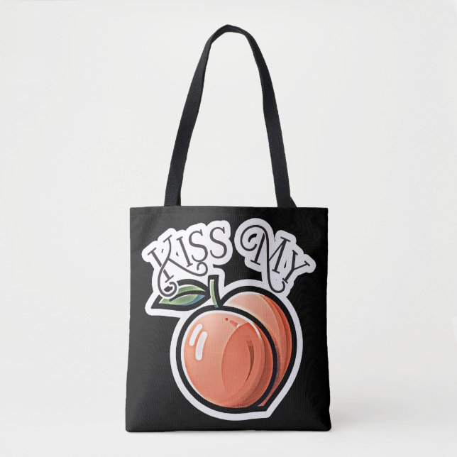 Bolso De Tela Besar mi fruta divertida de los melocotones (Anverso)
