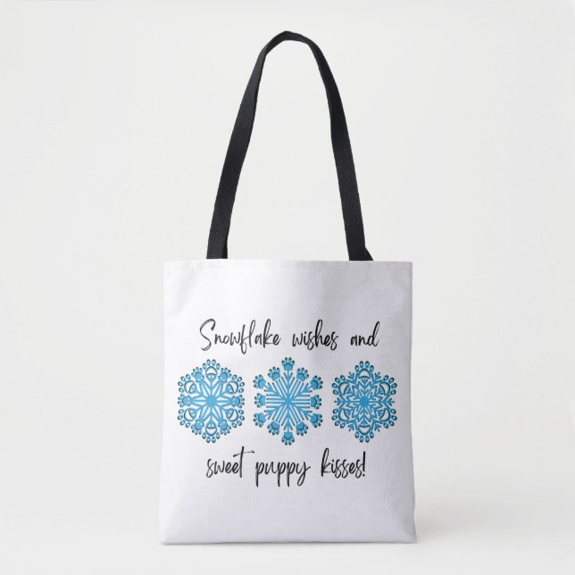 Bolso De Tela Beses de copo de nieve de garra de perro (Anverso)