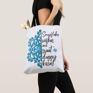 Bolso De Tela Beses de Doggy de Snowflake de pato de perro