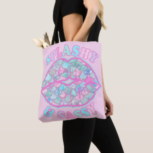 Bolso De Tela Beso de sirena turquesa y grisácea