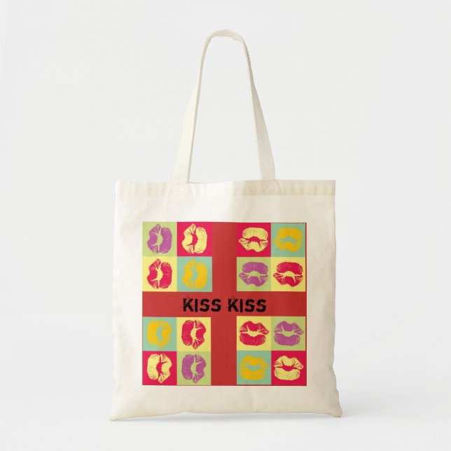 Bolso De Tela beso del arte pop (Frente)