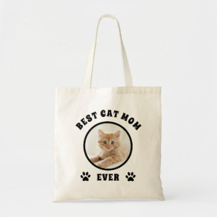 Bolso De Tela Best Cat Mom Ever Custom Photo Personalized