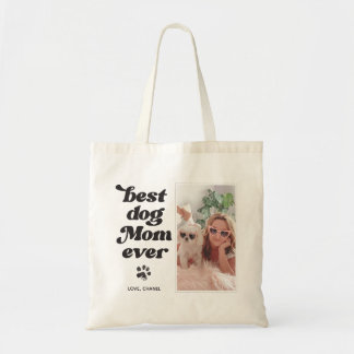 Bolso De Tela Best Dog Mom Ever Custom Photo and Text