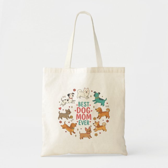 Bolso De Tela Best Dog Mom Ever Petful-Mom Tote (Frente)