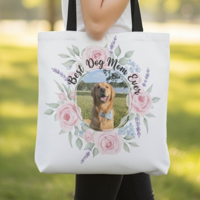 Bolso De Tela Best Dog Mom Ever Photo Tote Bag (Dog mom photo tote bag)