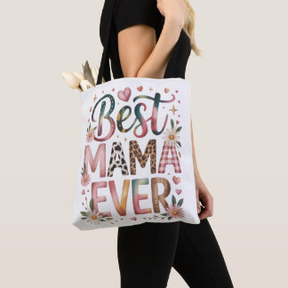 Bolso De Tela Best Mama Ever Boho Floral Tote Bag