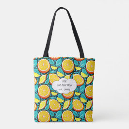 Bolso De Tela Best Mom Citrus  – Personalized Lemon Design