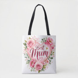 Bolso De Tela Best Mum Aquarell Blumenherz Design