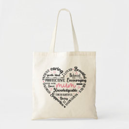 Bolso De Tela Best Mum Ever: Mother's Day & Birthday Heart Word