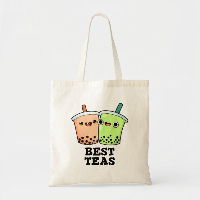 Bolso De Tela Best Teas Funny Besties Boba Tea Pun (Frente)