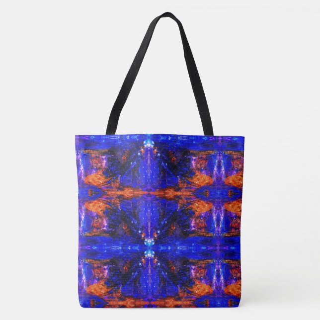 Bolso De Tela Bestia Azul Corriendo Fuego (Anverso)