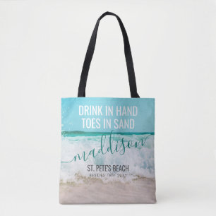 Bolso De Tela Besties Beach Trip Destino Personalizado