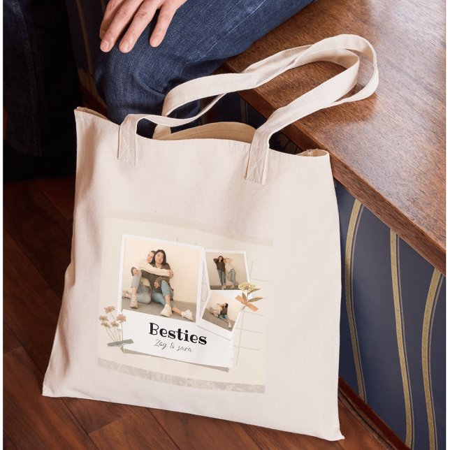Bolso De Tela BESTIONES, Collage de fotos y nombres | BFF (Subido por el creador)