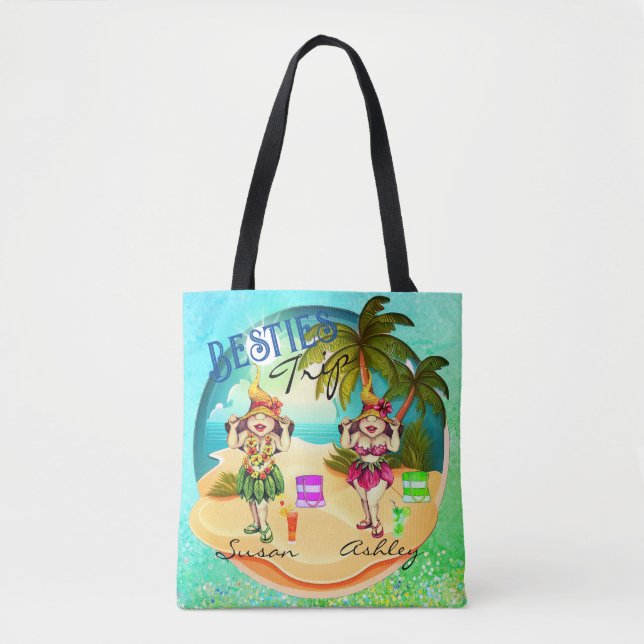 Bolso De Tela Bestis viaje verano playa azul personalizado (Anverso)