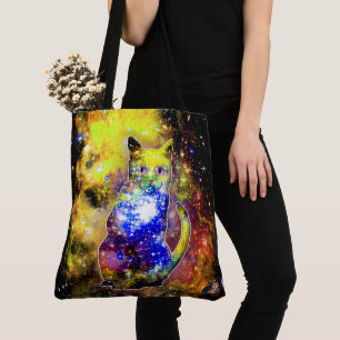 Bolso De Tela Beta de gato cósmico