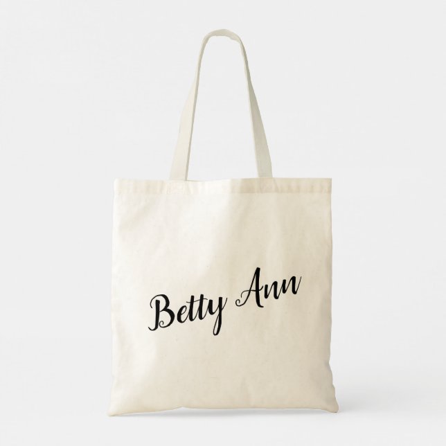 Bolso De Tela Betty Ann Personalizable Script Design Tote Bag (Reverso)