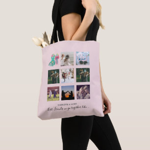 Bolso De Tela BFF Collage de fotos Jellyfish Octopus Personaliza