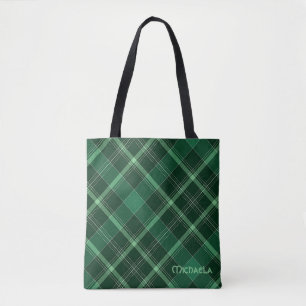 Bolso De Tela Bhreacain Uaine Plaid
