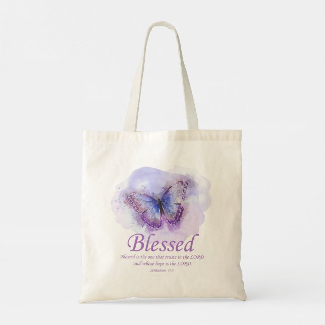 Bolso De Tela Biblia cristiana de mujeres versus mariposa: bende (Reverso)