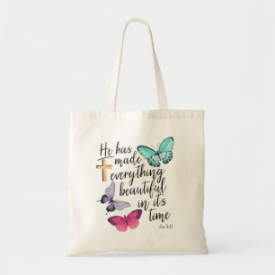 Bolso De Tela Biblia Verse Cross Ecclesiastes Ecc Scripting