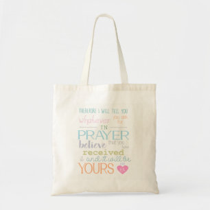 Bolso De Tela Bíblica cristiana linda Verse Prayer Faith Pastel